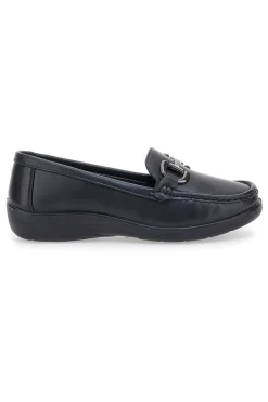 Mocassini neri con morsetto argento MIO TEMPO 133