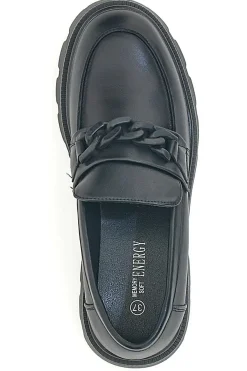 Mocassini neri con platform e morsetto frontale ENERGY 445