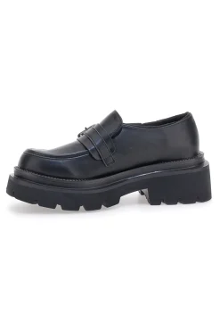 Mocassini Neri Con Platform Betty Flowers 126