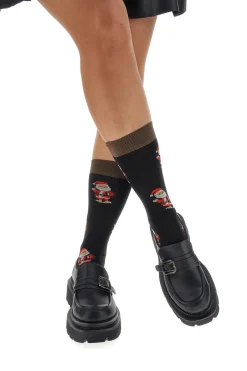 Mocassini Neri Con Platform Betty Flowers 126