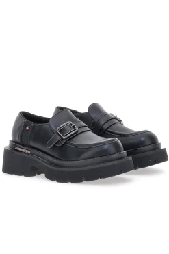 Mocassini Neri Con Platform Betty Flowers 126
