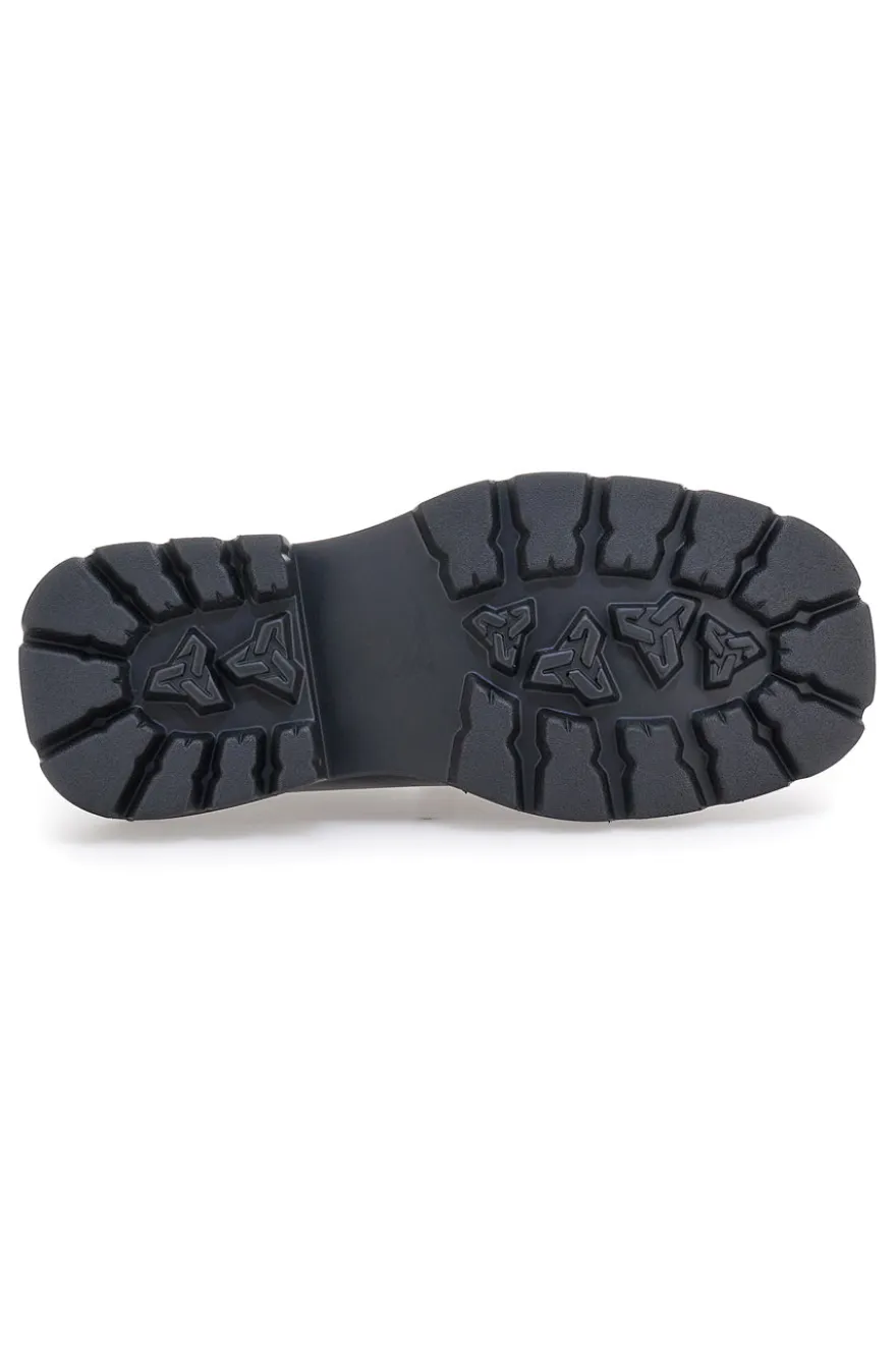 Mocassini Neri Con Platform Betty Flowers 126