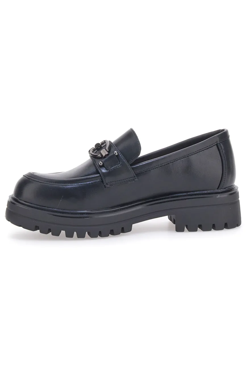 Mocassini Neri Con Platform Cafe' Cost 695151