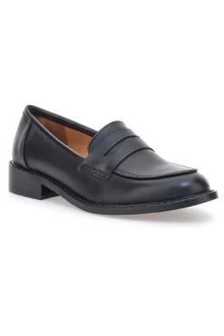 Mocassini neri con soletta in pelle Le Havre Paris 666K01N