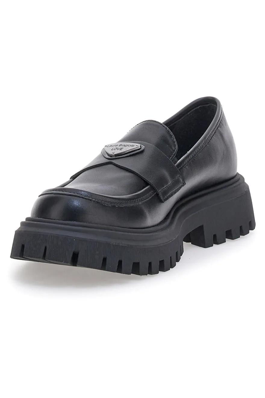 Mocassini neri con suola platform LAURA BIAGIOTTI 92339277