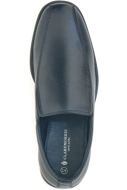 Mocassini neri eleganti slip on in pelle Claremorris 02CROSS