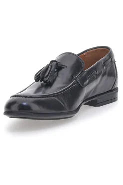 Mocassini Neri in Pelle Con Nappine Made in Italy PITTARELLO 071