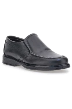 Mocassini neri in pelle con inserti elastici Pittarello 3