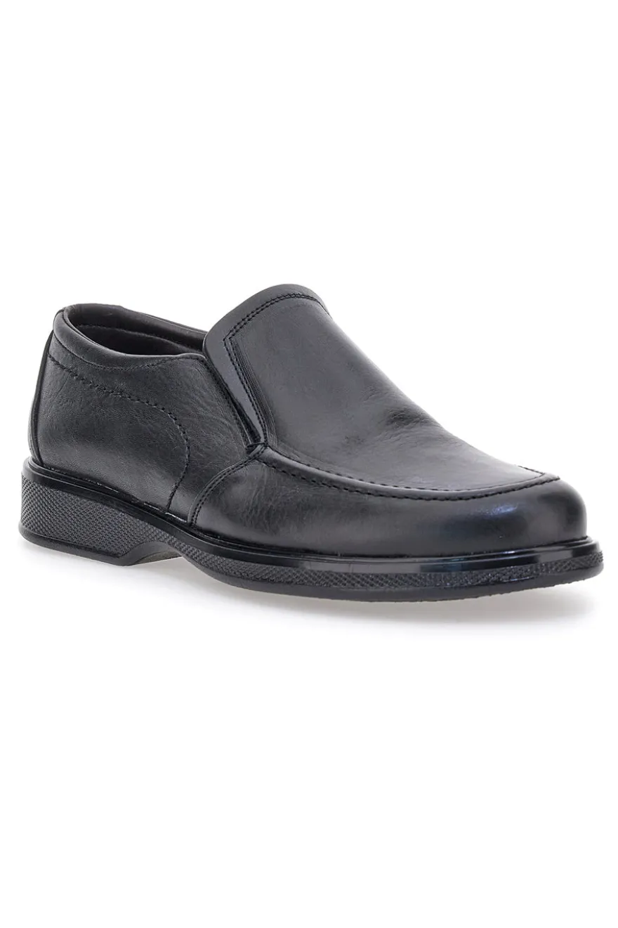 Mocassini neri in pelle con inserti elastici Pittarello 3