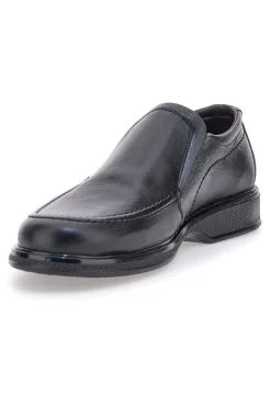 Mocassini neri in pelle con inserti elastici Pittarello 3