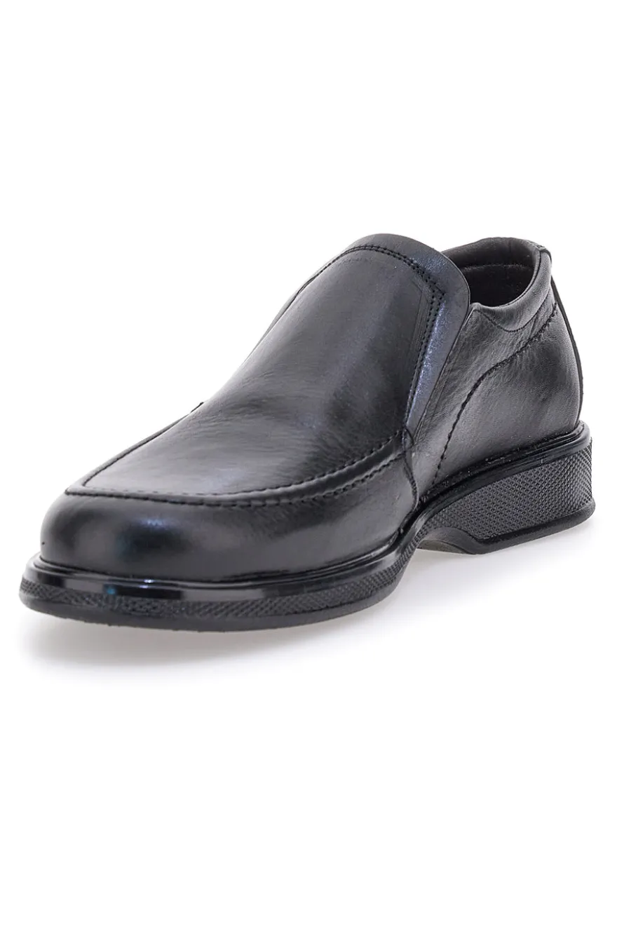 Mocassini neri in pelle con inserti elastici Pittarello 3