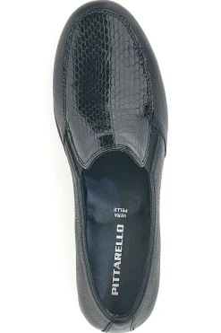 Mocassini neri in pelle con zeppa e memory foam Pittarello 11999