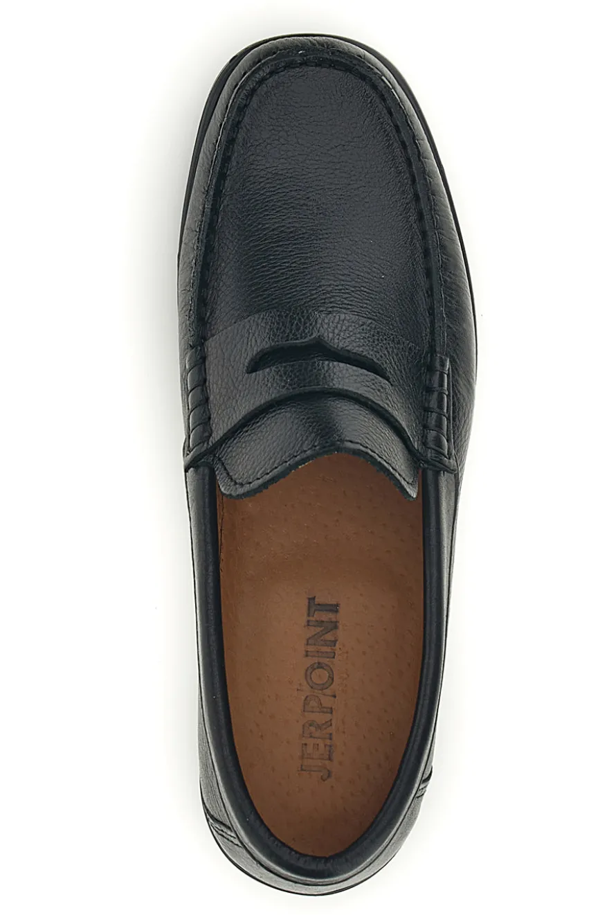 Mocassini neri in pelle design classico Jerpoint 102