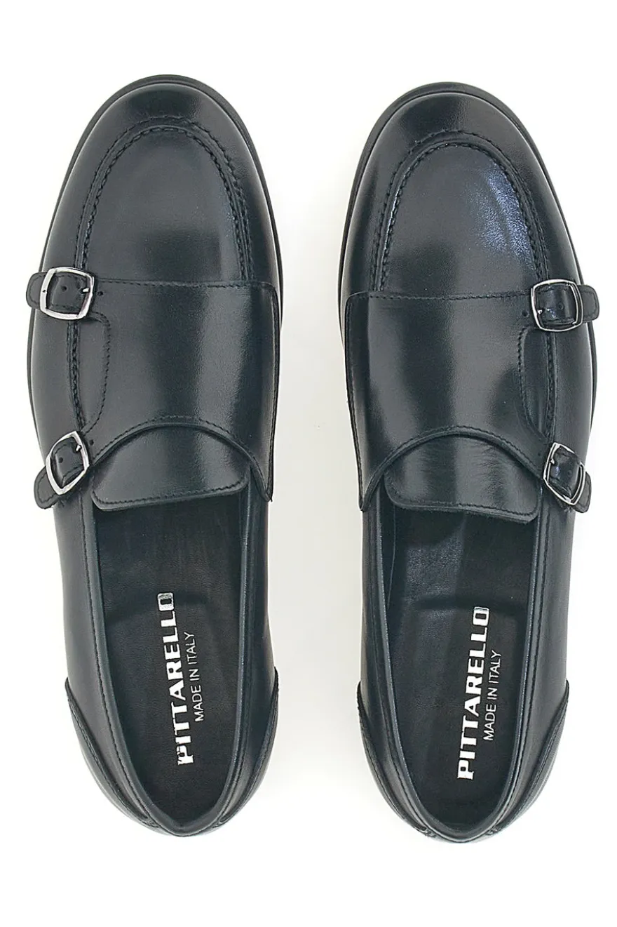 Mocassini Neri In Vera Pelle Made In Italy Pittarello 2371