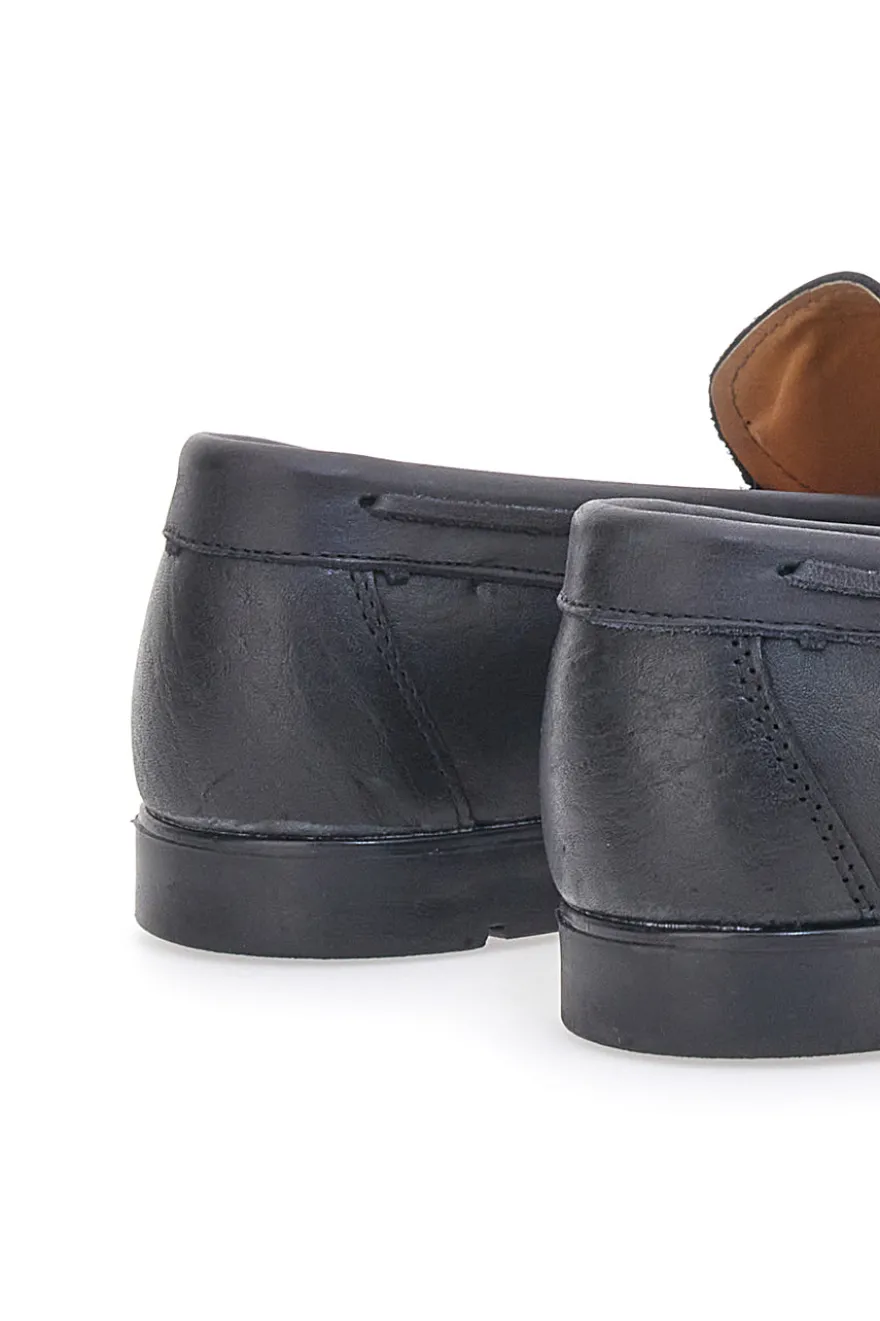 Mocassini Neri In Vera Pelle Made In Italy Jerpoint 07