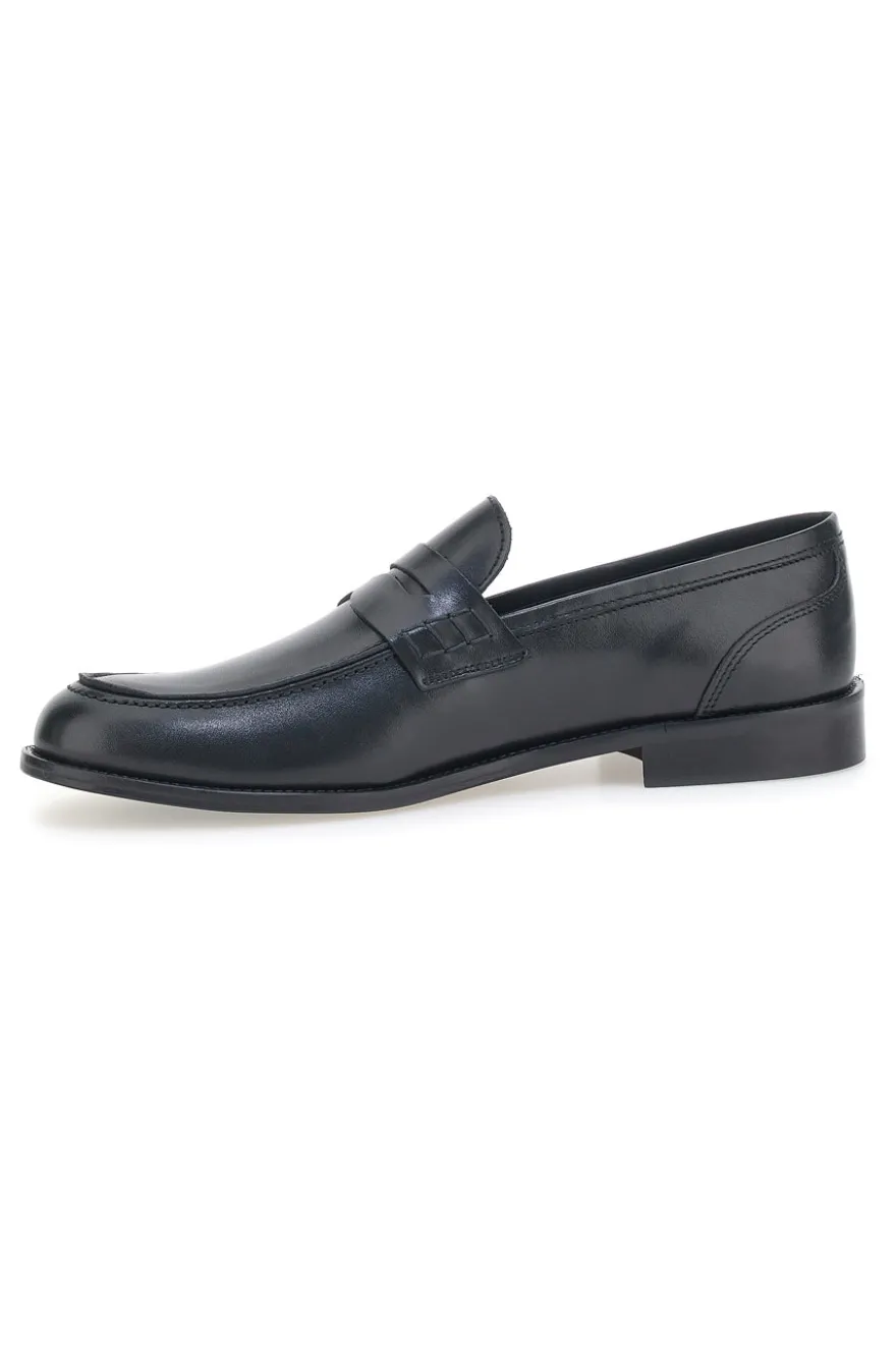 Mocassini Neri In Vera Pelle Made In Italy Pittarello 77109