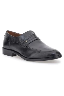 Mocassini Neri In Vera Pelle Claremorris 653