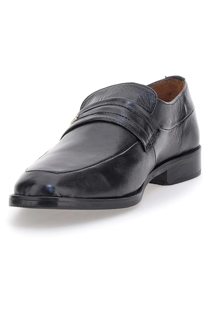 Mocassini Neri In Vera Pelle Claremorris 653