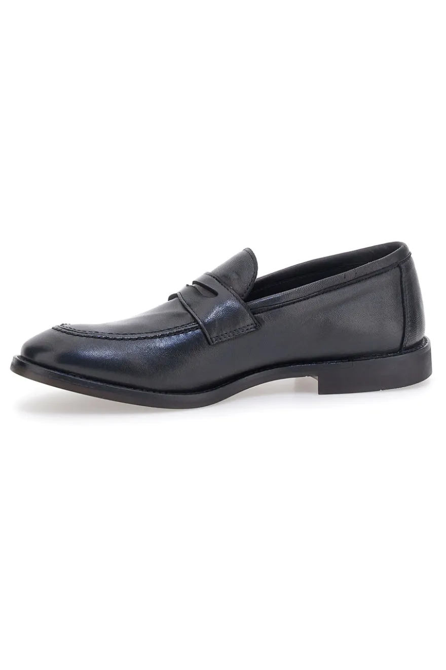 Mocassini neri pelle made in italy Pittarello plus 4056