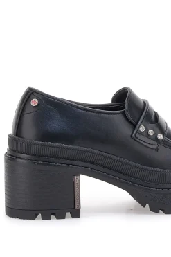 Mocassini Neri Platform con Brillantini Bettyflowers 01