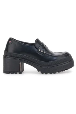 Mocassini Neri Platform con Brillantini Bettyflowers 01