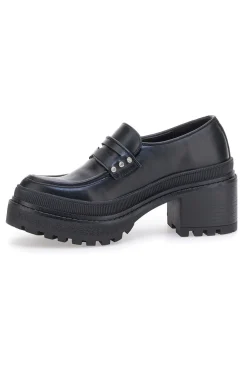 Mocassini Neri Platform con Brillantini Bettyflowers 01