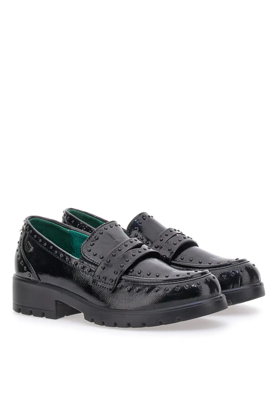 Mocassini neri Vegan effetto lucido ECO BIO J528246