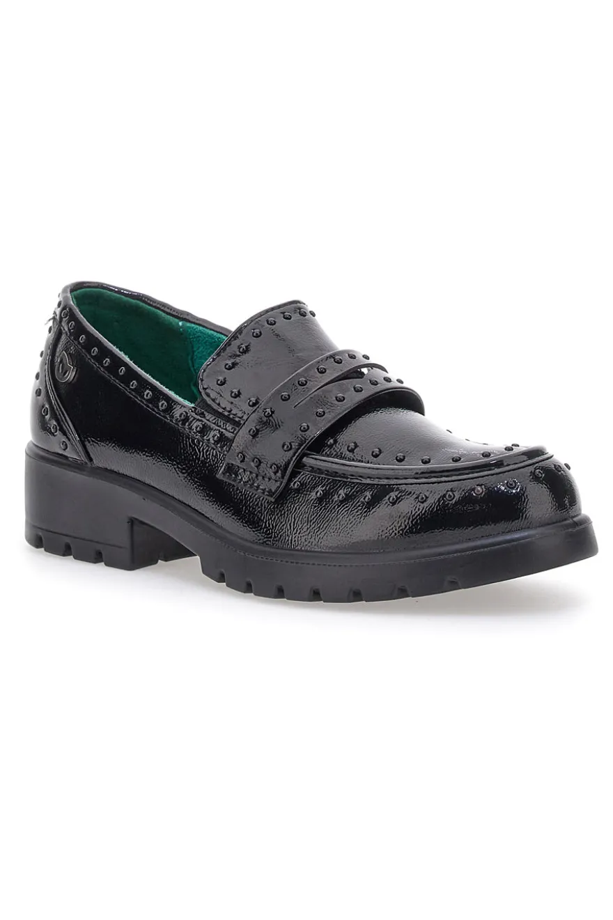 Mocassini neri Vegan effetto lucido ECO BIO J528246