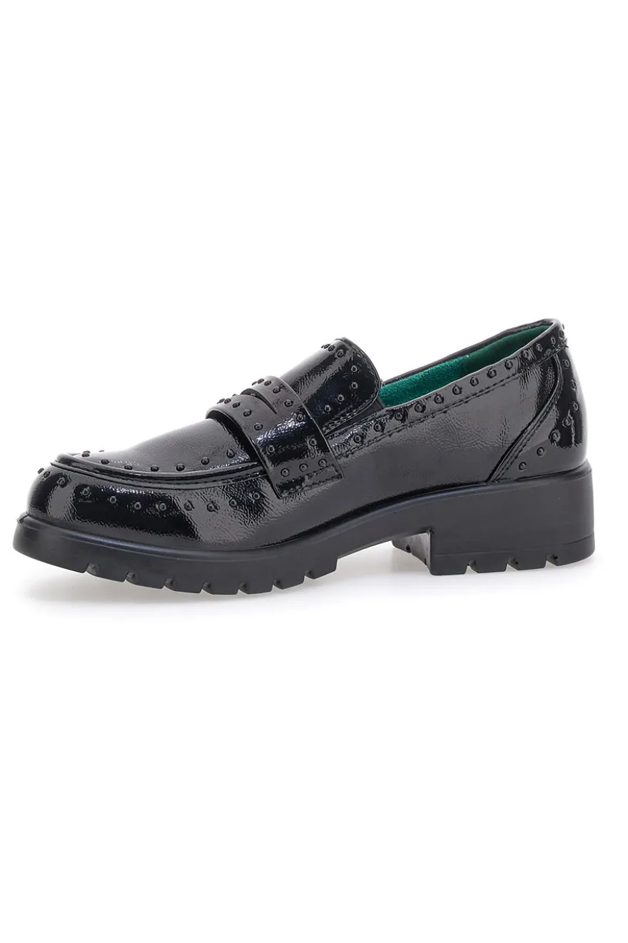 Mocassini neri Vegan effetto lucido ECO BIO J528246