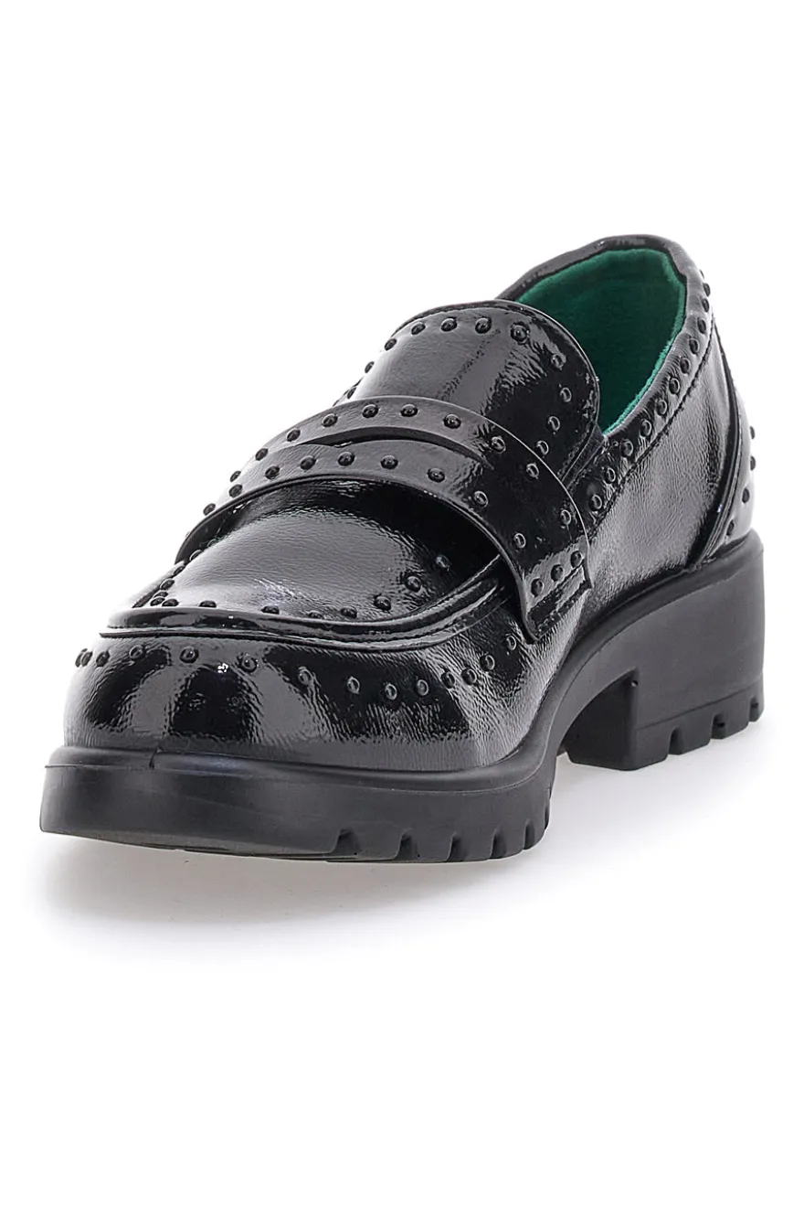 Mocassini neri Vegan effetto lucido ECO BIO J528246