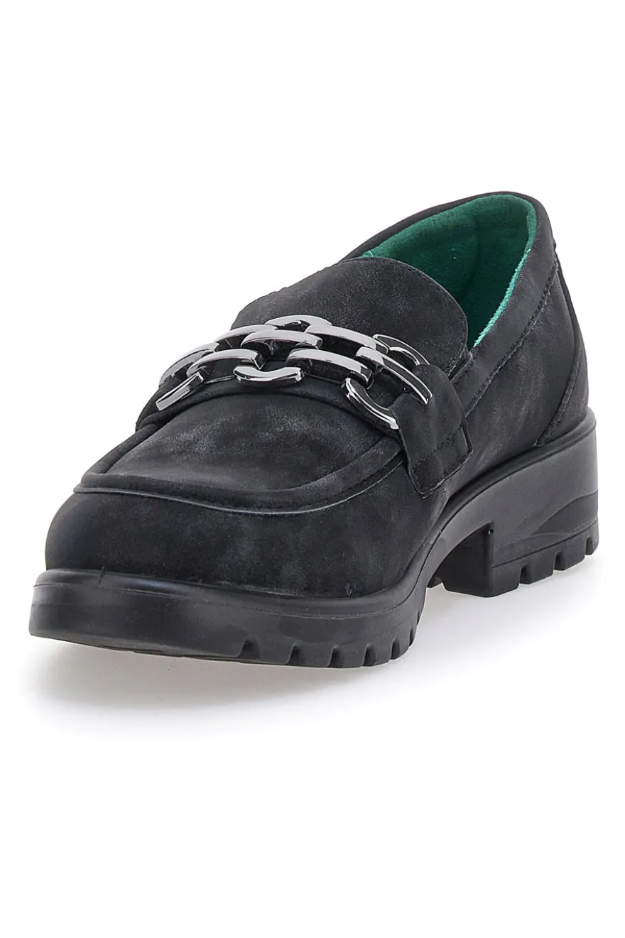 Mocassini neri Vegan effetto velluto ECO BIO J528706
