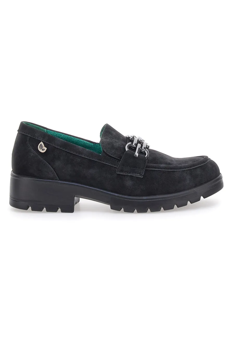 Mocassini neri Vegan effetto velluto ECO BIO J528706