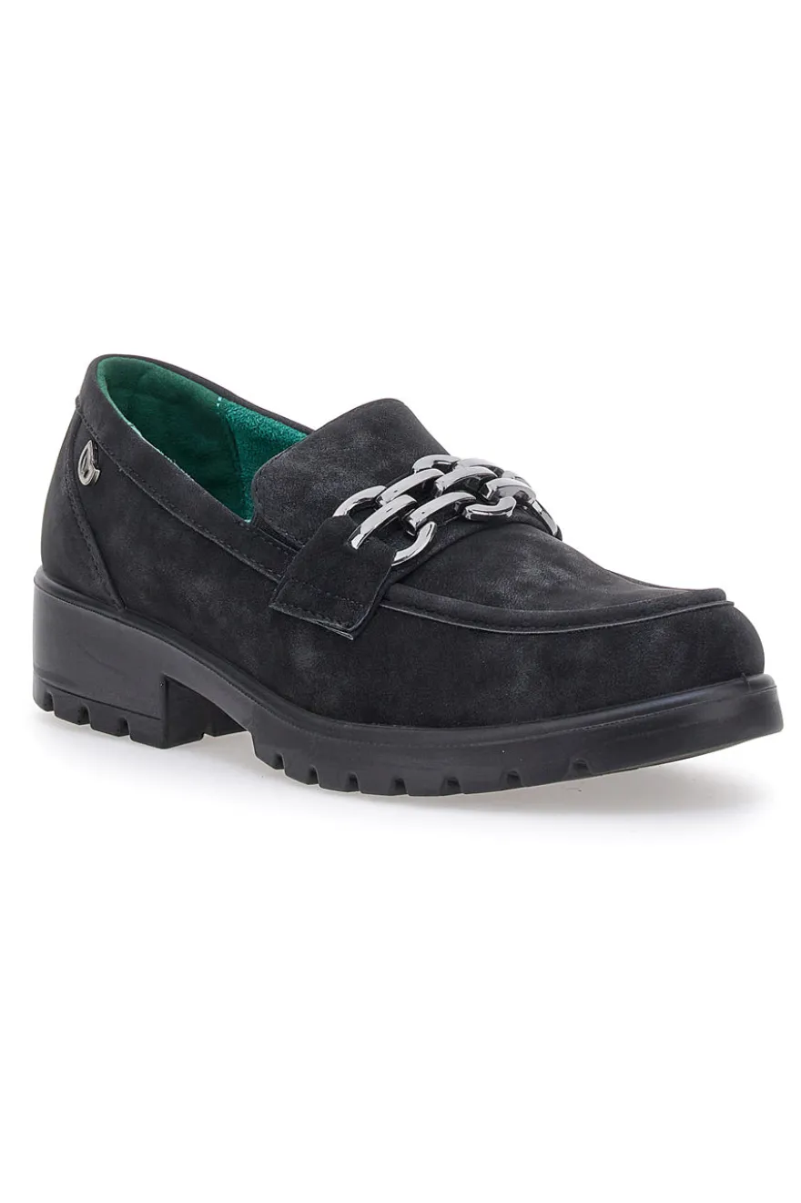 Mocassini neri Vegan effetto velluto ECO BIO J528706