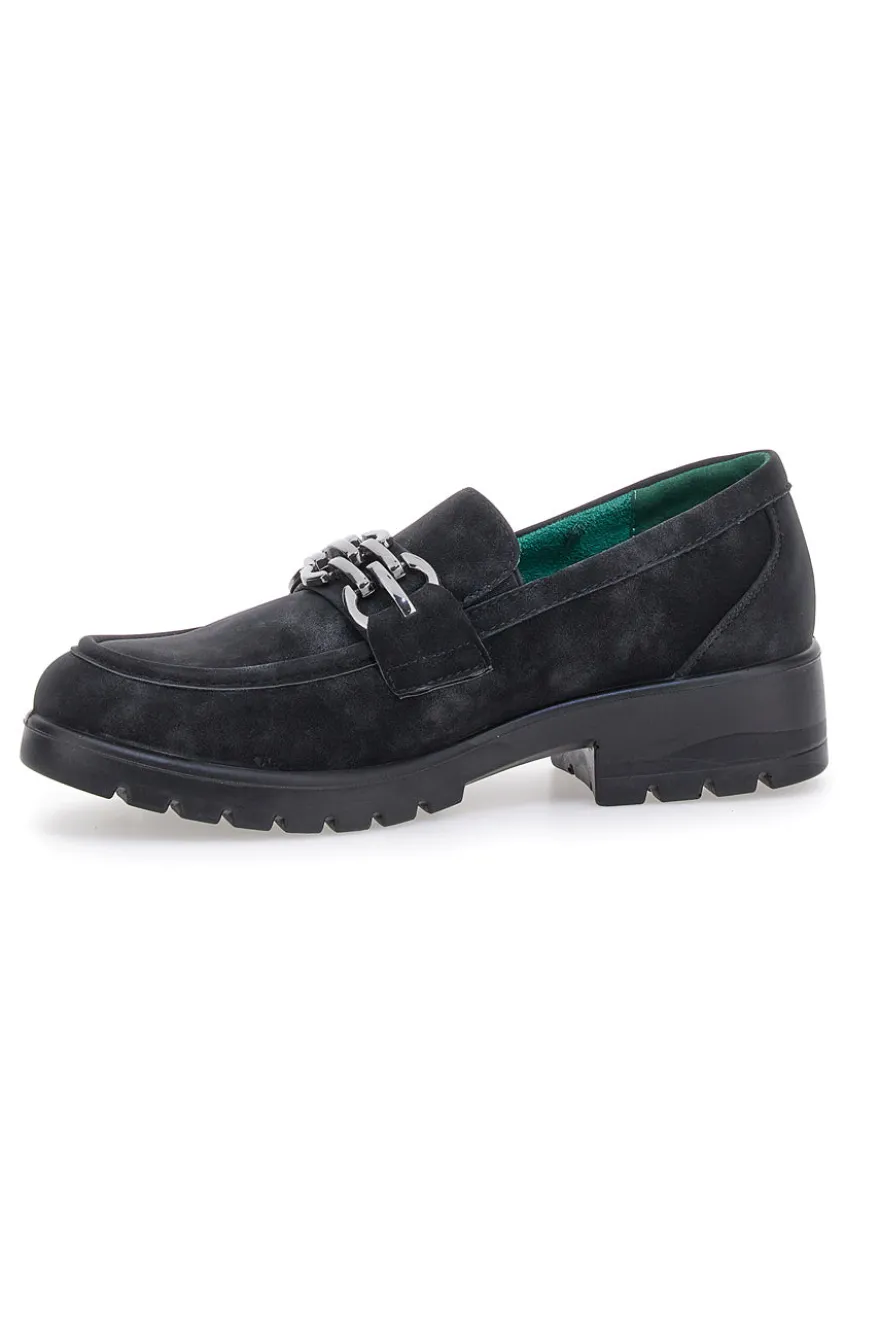 Mocassini neri Vegan effetto velluto ECO BIO J528706