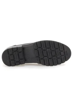 Mocassini neri vegan effetto scamosciato con catena Eco Bio J535576