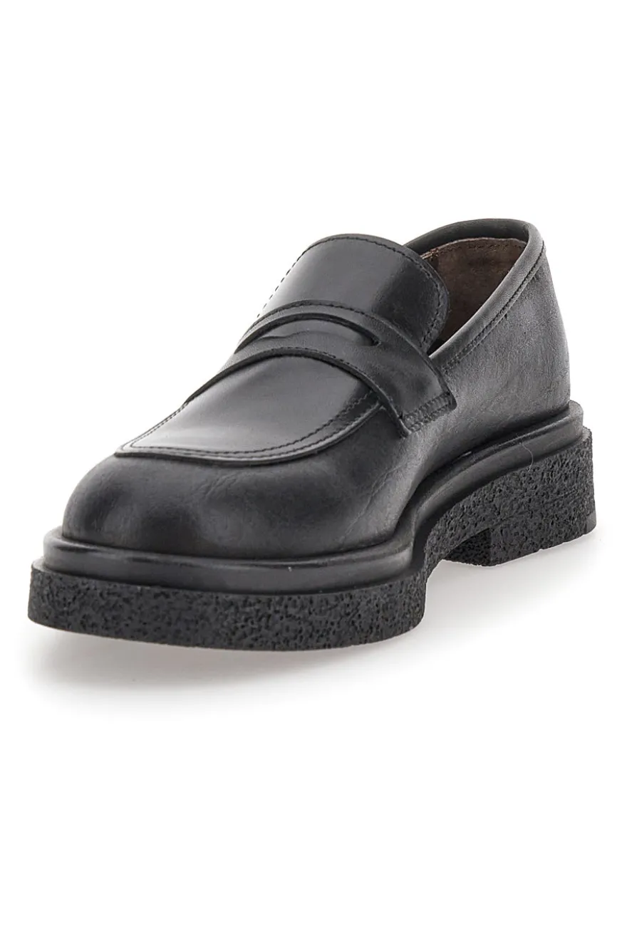 Mocassini Neri Vera Pelle Made In Italy PITTARELLO Class 2004