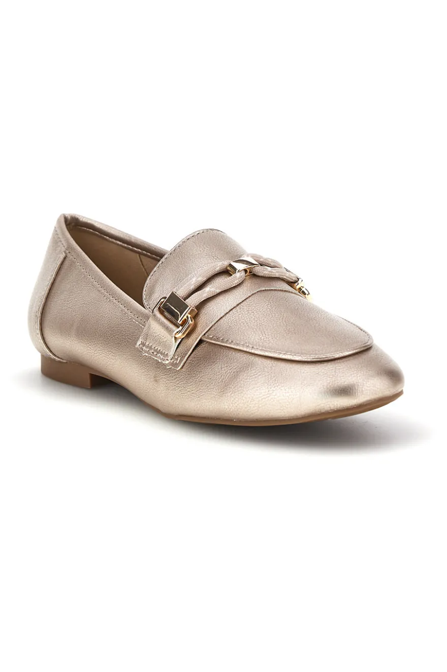 Mocassini oro con morsetto Le havre paris TW26S2300812