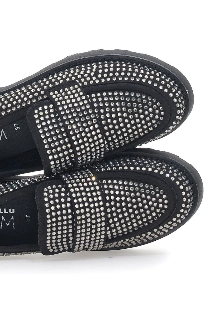 Mocassini Pittarello Glam 1102 Nero Strass