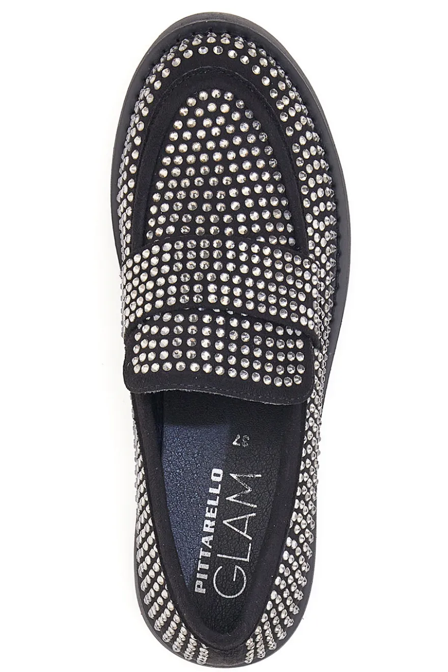 Mocassini Pittarello Glam 1102 Nero Strass