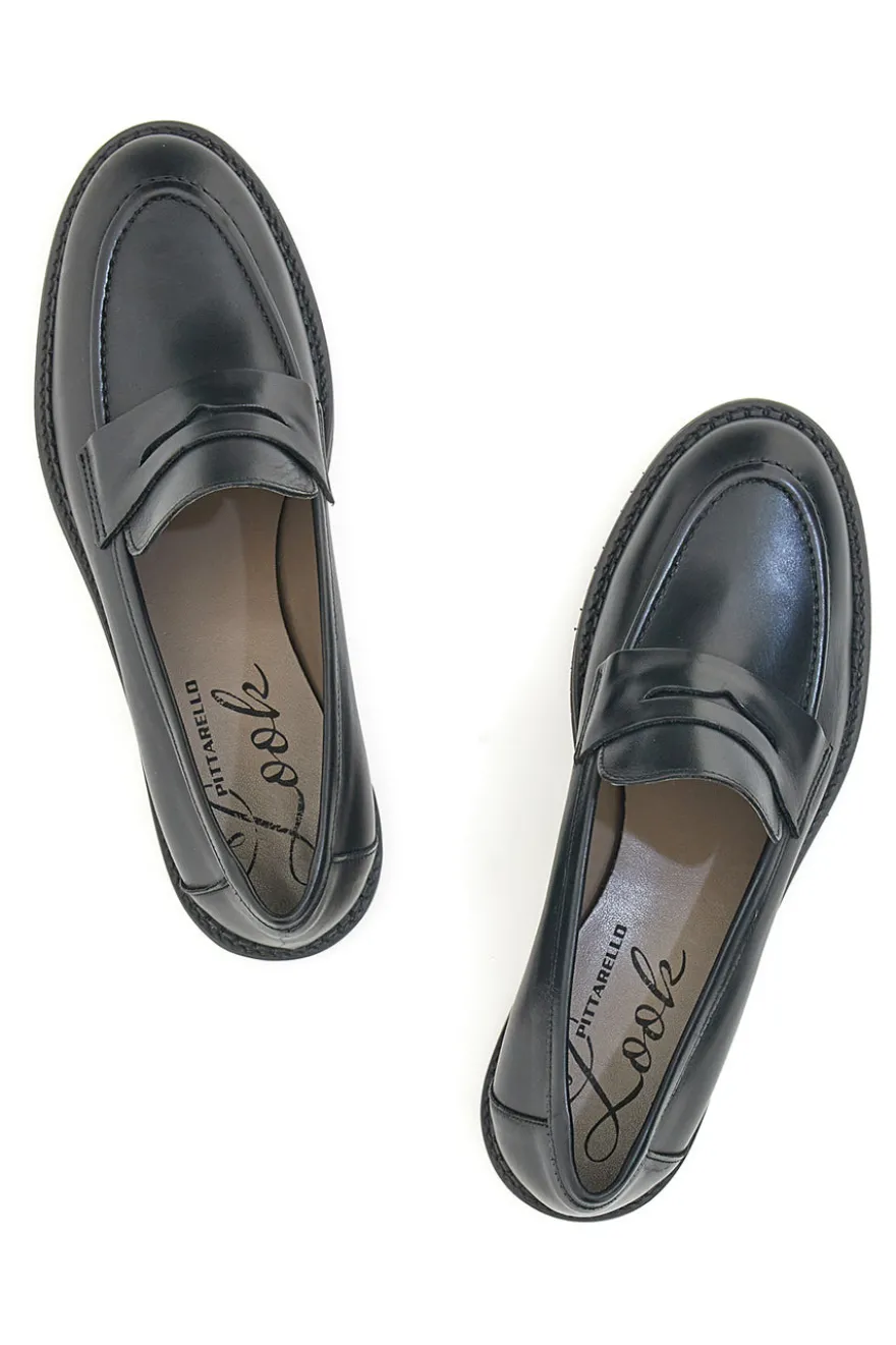 Mocassini Pittarello Look 3022 Neri Vera Pelle