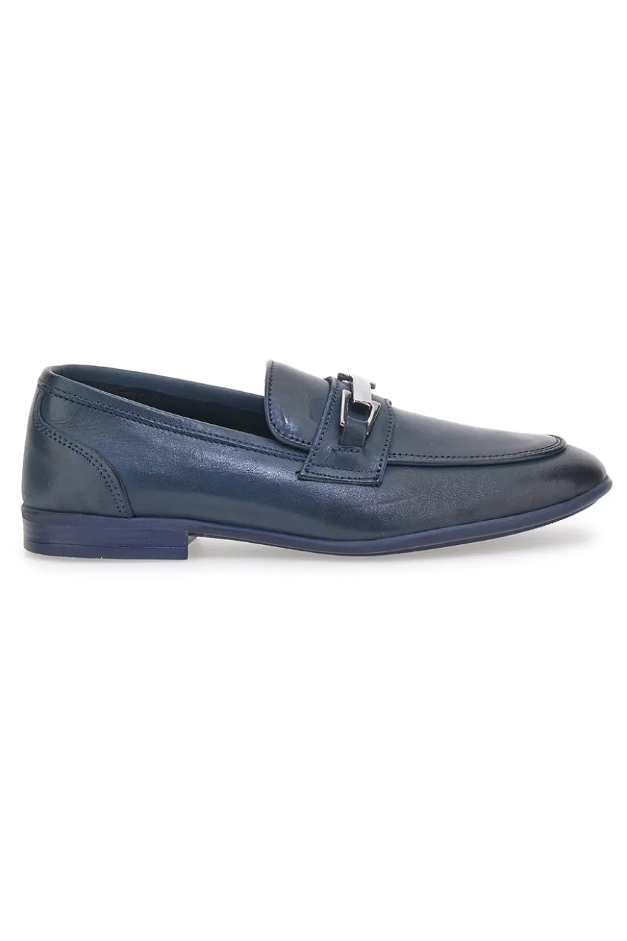 Mocassini Pittarello Plus 602502 Blu Vera Pelle