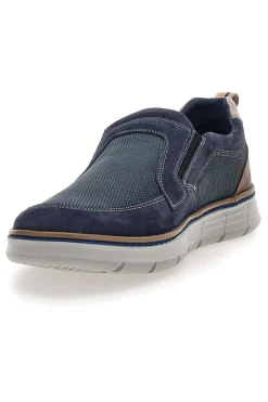 Mocassini Slip on blu con inserti in tessuto Pittarello Eco 26111012