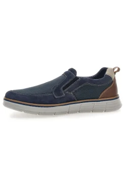 Mocassini Slip on blu con inserti in tessuto Pittarello Eco 26111012