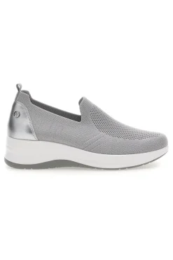 Mocassini Slip on grigie in tessuto tecnico con zeppa Inblu 66IC