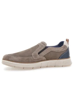 Mocassini Slip on taupe con inserti in tessuto Pittarello Eco 26111012