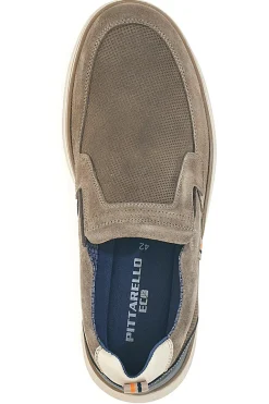 Mocassini Slip on taupe con inserti in tessuto Pittarello Eco 26111012