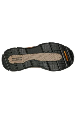 Mocassini slip-on marroni in pelle con suola Goodyear Skechers Respected Elgin