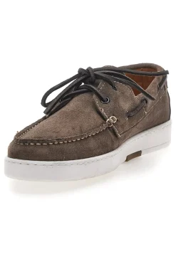 Mocassini Stile Barca Taupe con Tomaia in Pelle Made in Italy CLAREMORRIS 2011