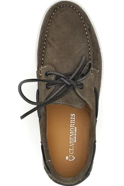 Mocassini Stile Barca Taupe con Tomaia in Pelle Made in Italy CLAREMORRIS 2011