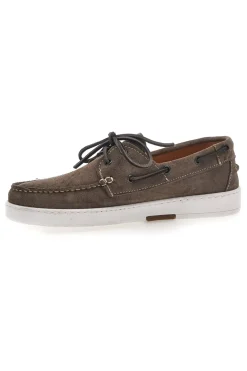 Mocassini Stile Barca Taupe con Tomaia in Pelle Made in Italy CLAREMORRIS 2011